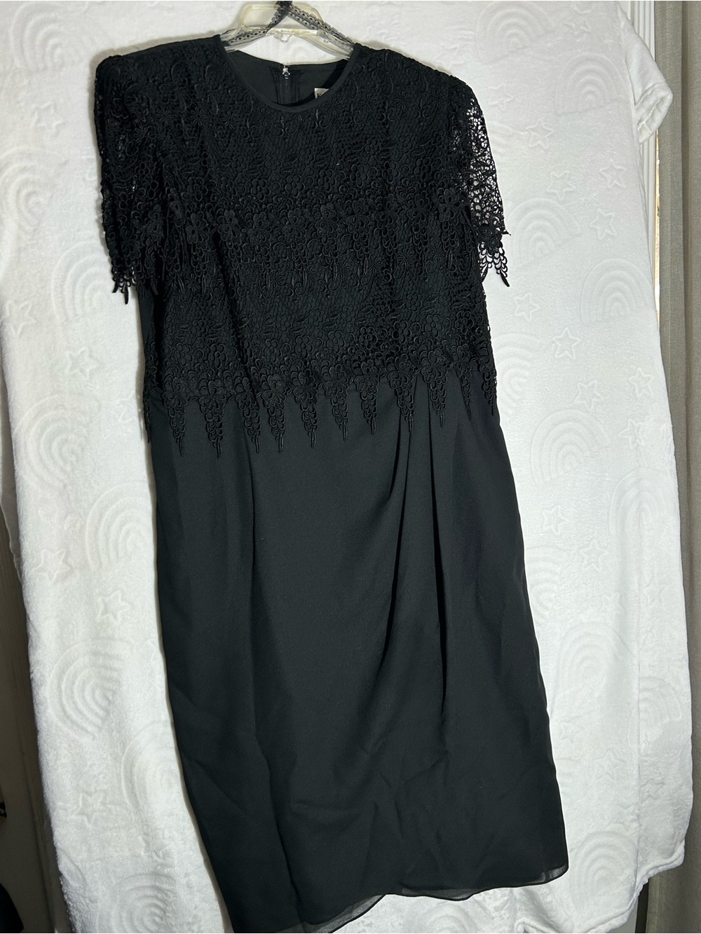 Vintage Karen Miller Black Lace Midi Dress
